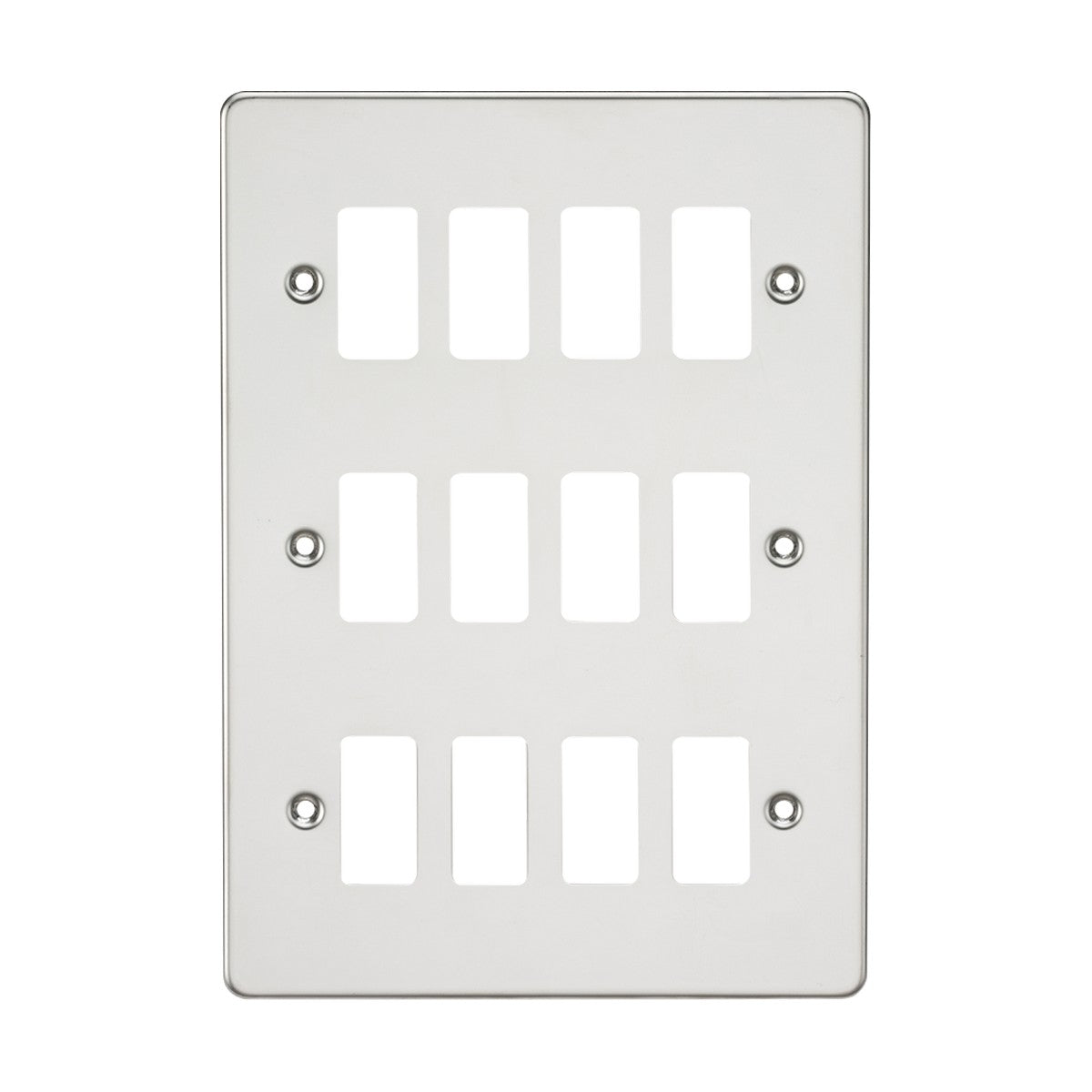 Flat plate 12G grid faceplate - polished chrome