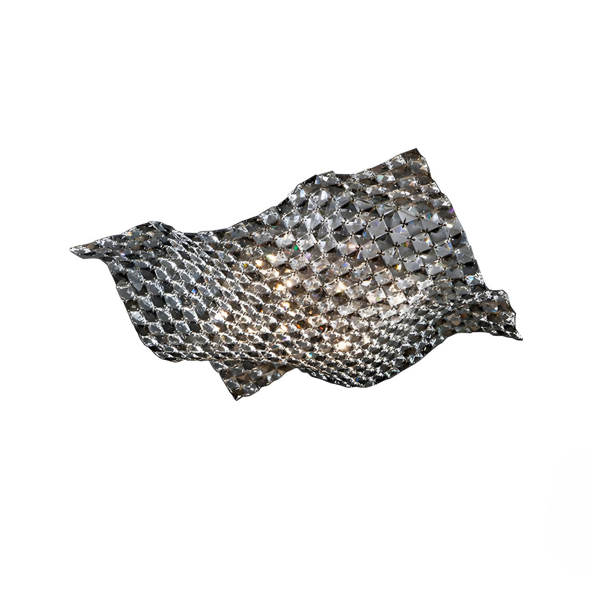 Saten 5 K9 Crystals Large Flush Light - Chrome