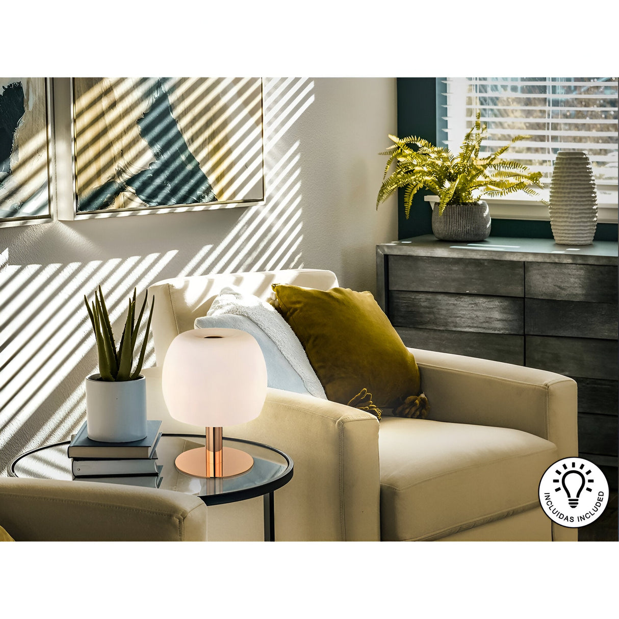 Baloon Table Lamp - Gold/Opal