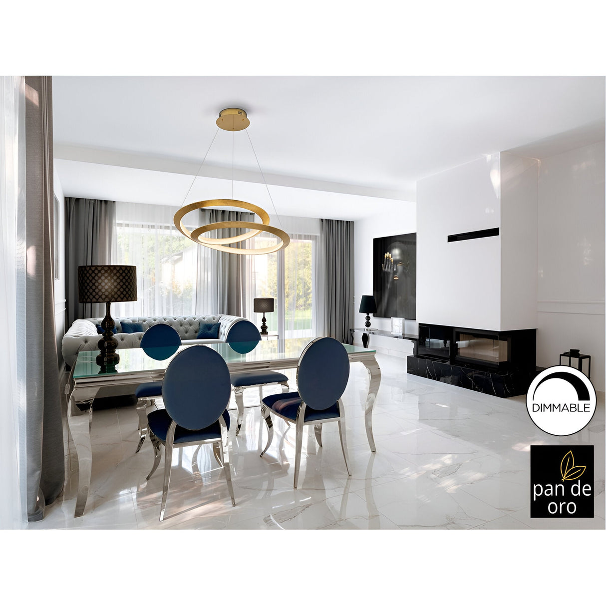 Eternity Dimmable LED Suspension Light 45W 3000K - Gold