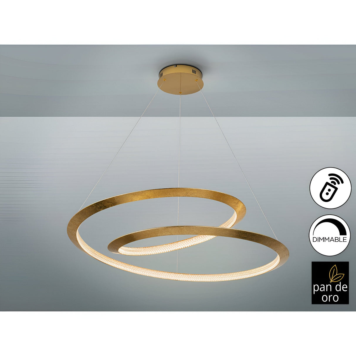 Eternity Dimmable LED Suspension Light - Gold (With Remote Control)