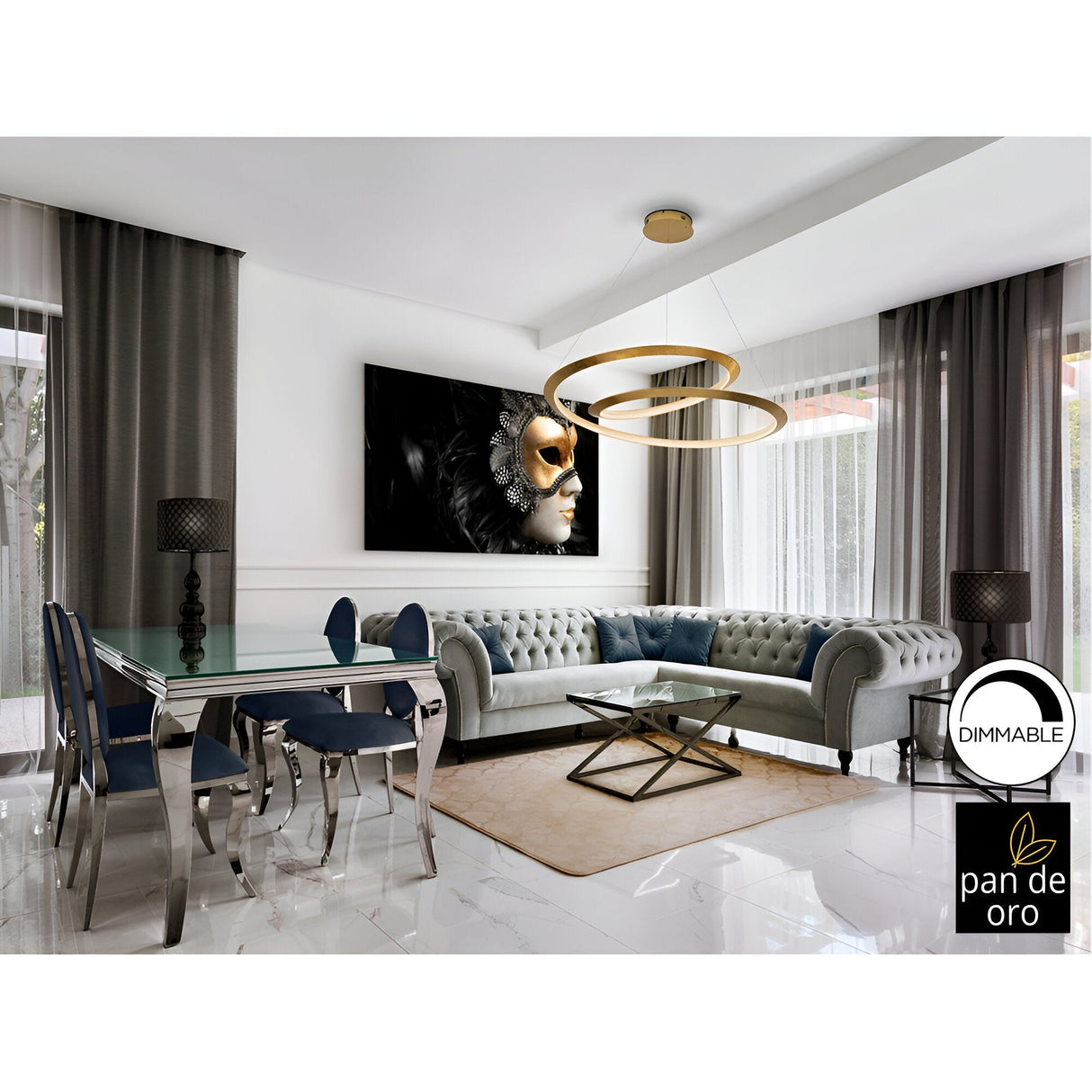 Eternity LED Suspension Light 64W 3000K - Gold