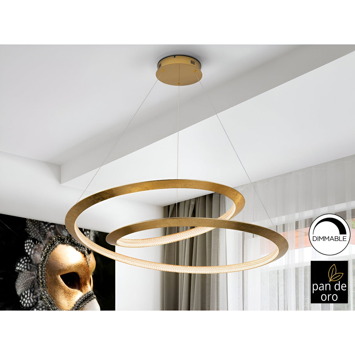 Eternity LED Suspension Light 64W 3000K - Gold