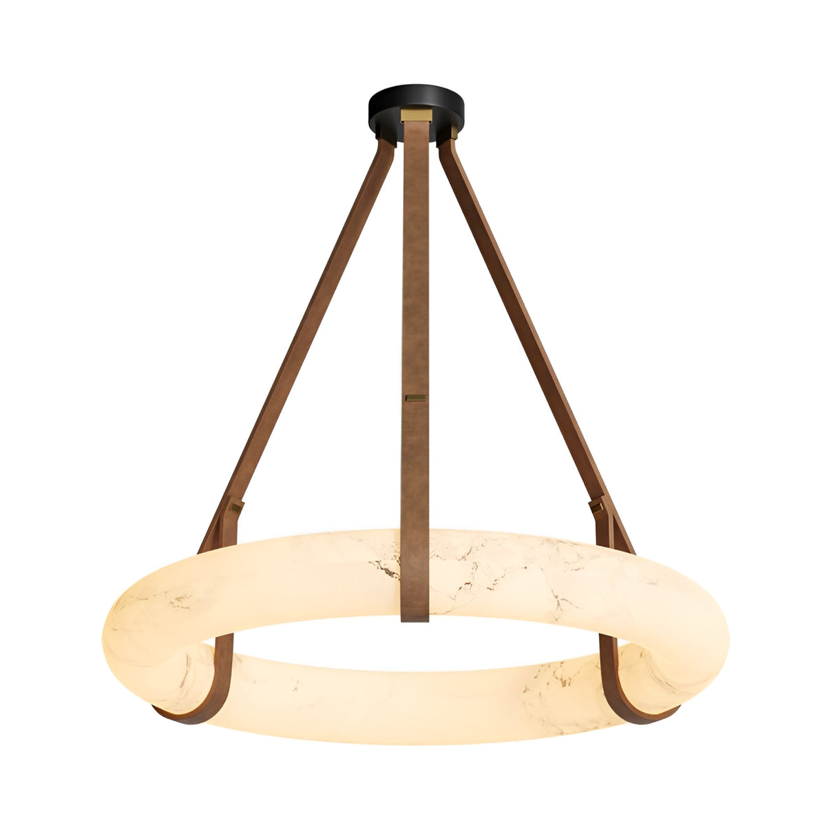 Cintura LED Medium Alabaster Suspension Light - Soft White & Brown