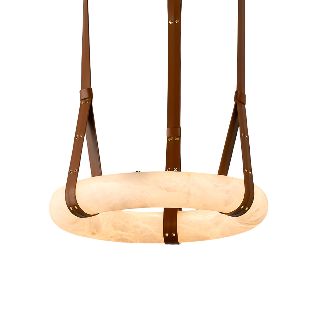 Cintura LED Large Alabaster Suspension Light - Soft White & Brown