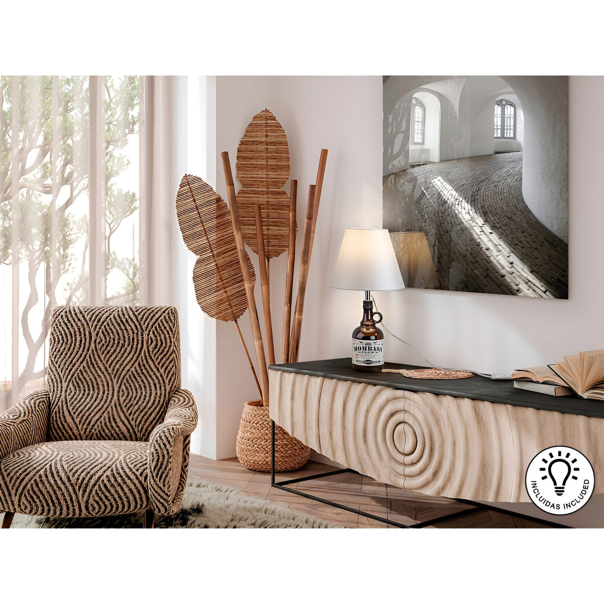 Bottle Table Lamp Kit With Satin White Shade