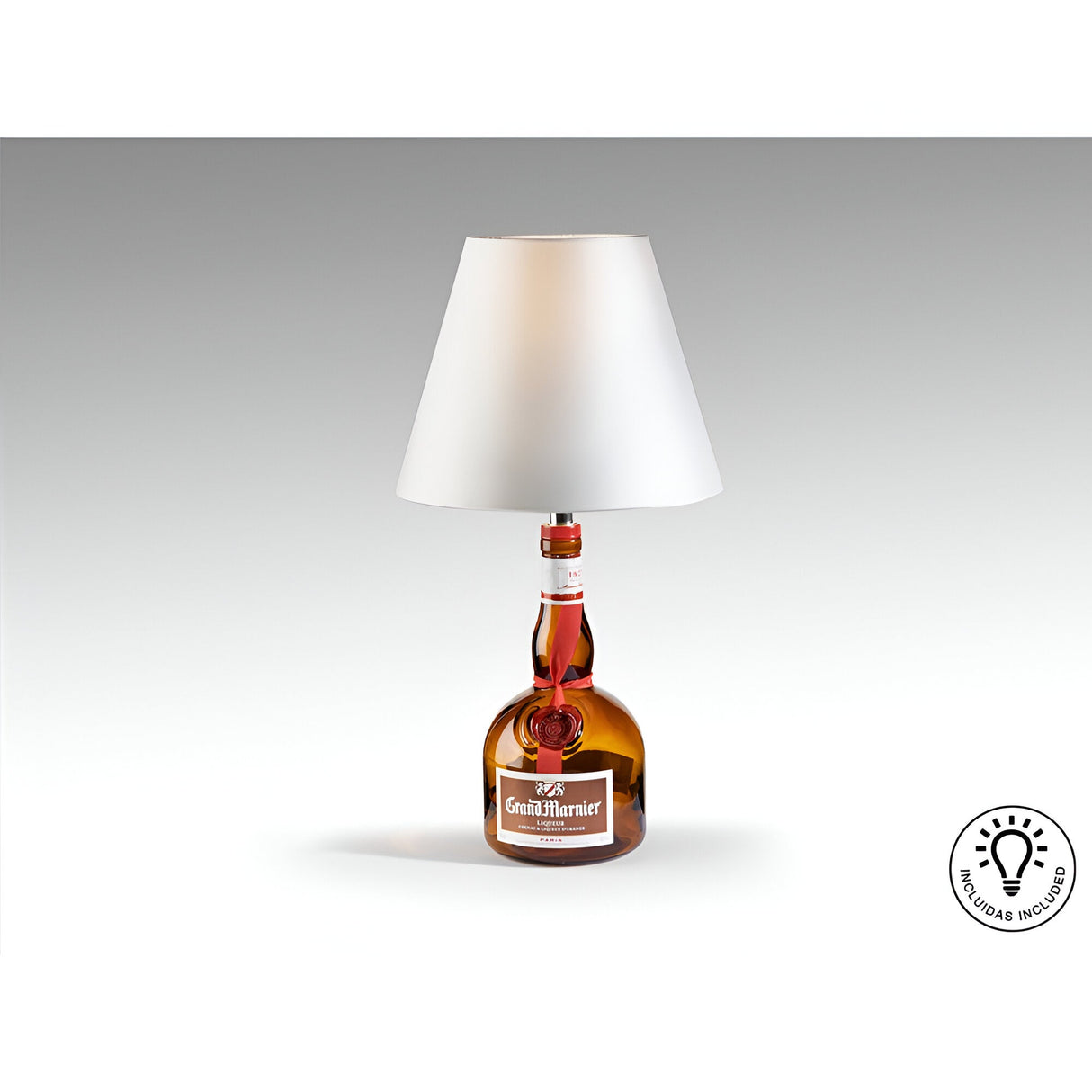Bottle Table Lamp Kit With Satin White Shade