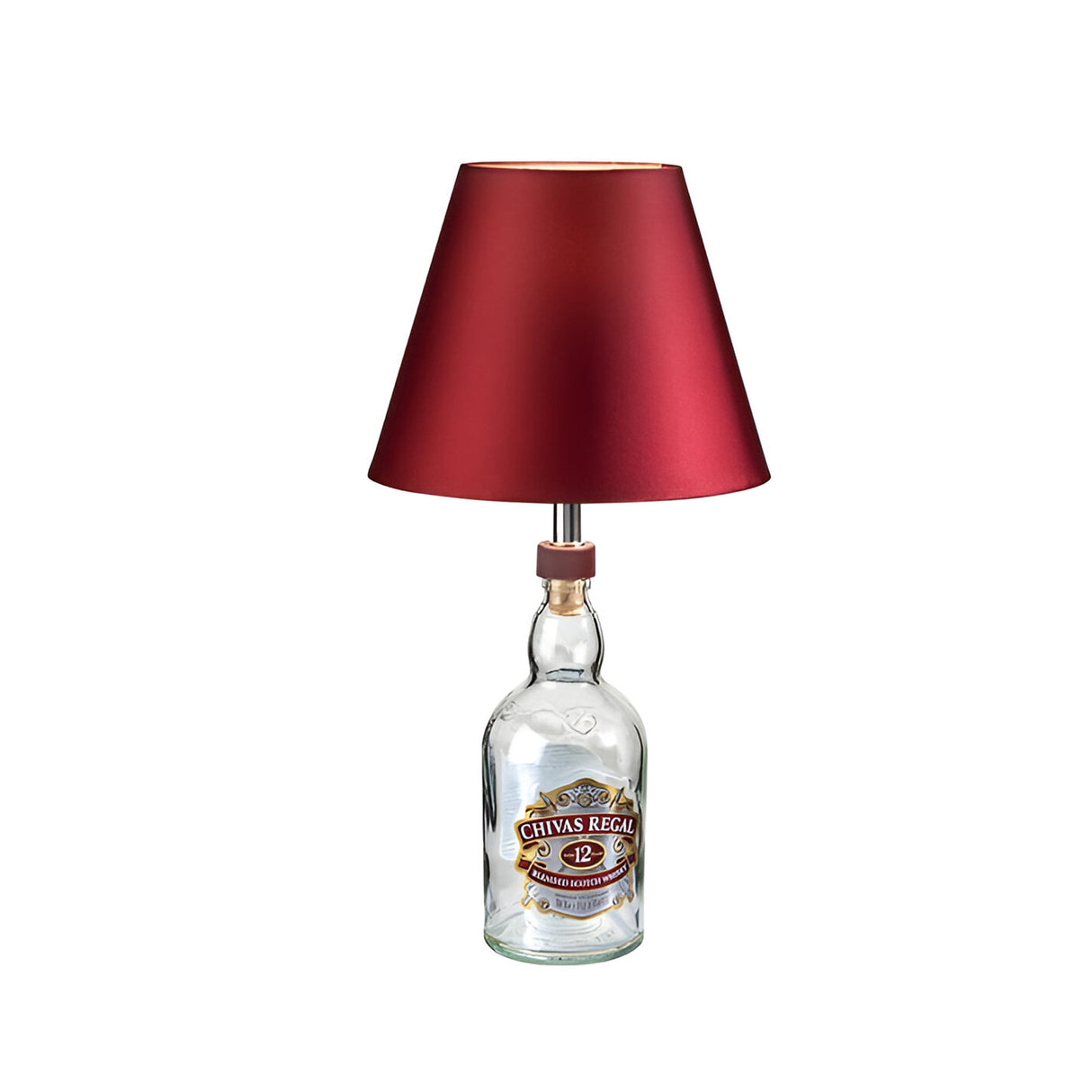 Bottle Table Lamp Kit With Satin Garnet Shade