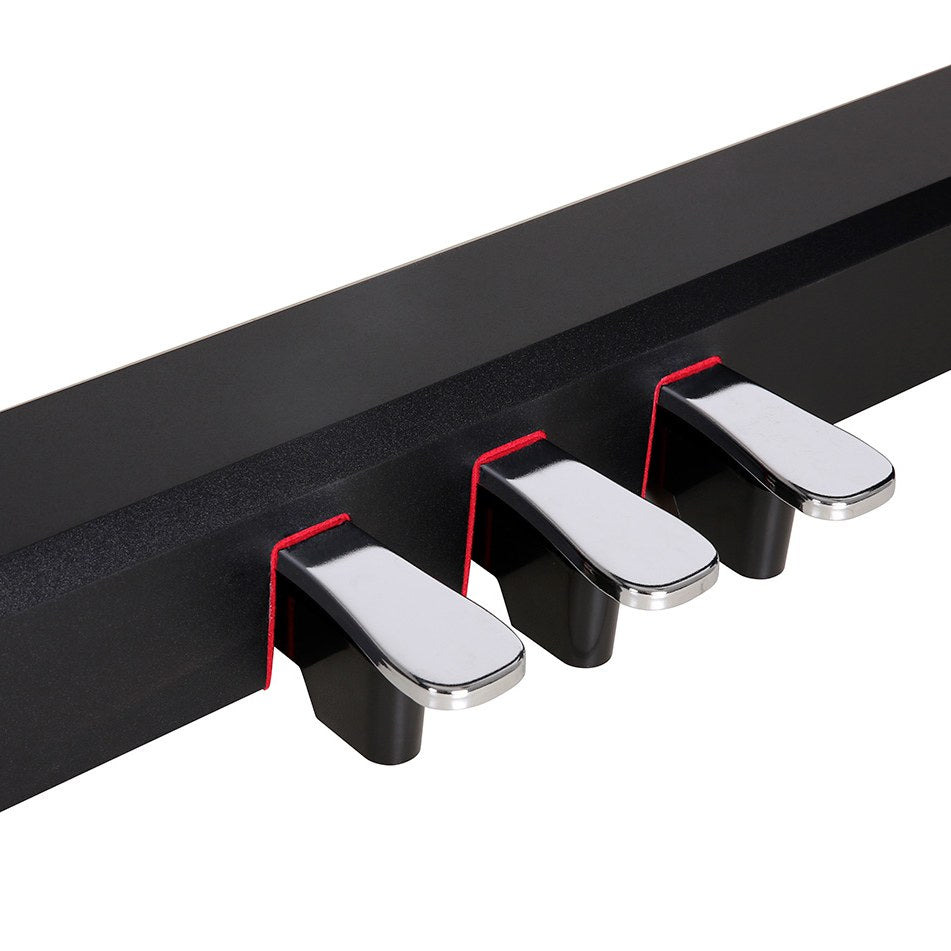 NU-X NPS-1 Wooden Piano Stand with 3 Pedals, Black