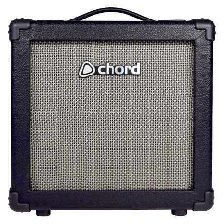 The Chord CB-15BT Bass Amp in black and white features a built-in Bluetooth receiver, providing seamless connectivity for versatile performances.