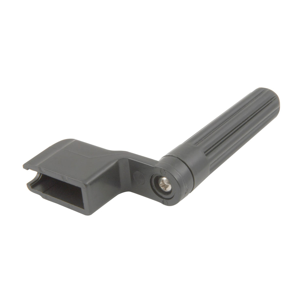Chord GSW1 matt black plastic guitar string winder with bridge pin notch and ribbed handle, shown on a plain white background.