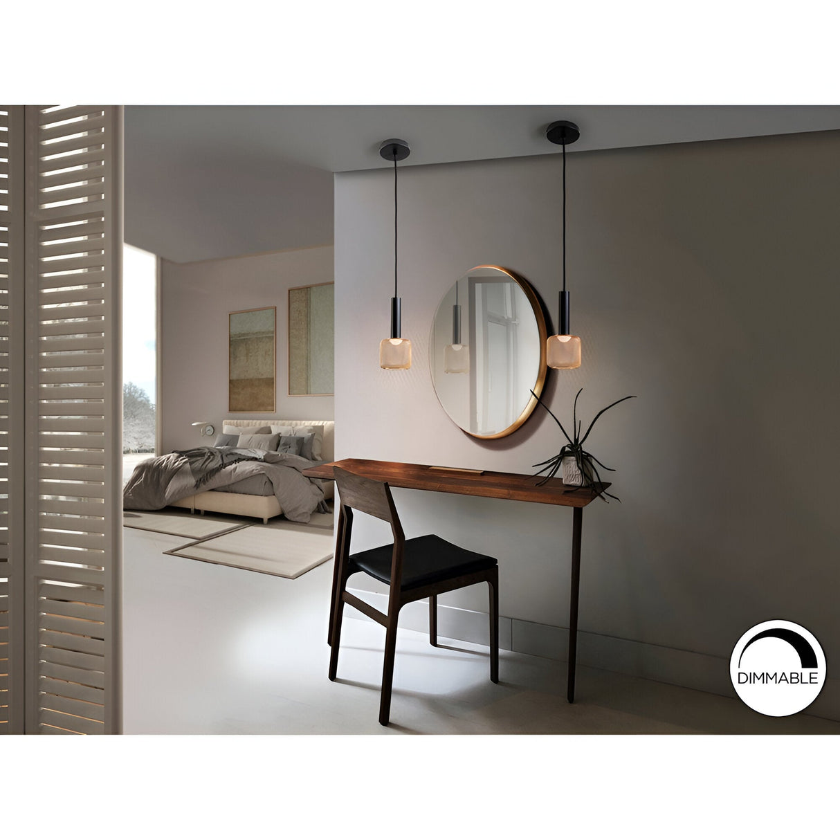 Sincro LED Pendant Light 5W 3000K - Matte Black/Rose Gold