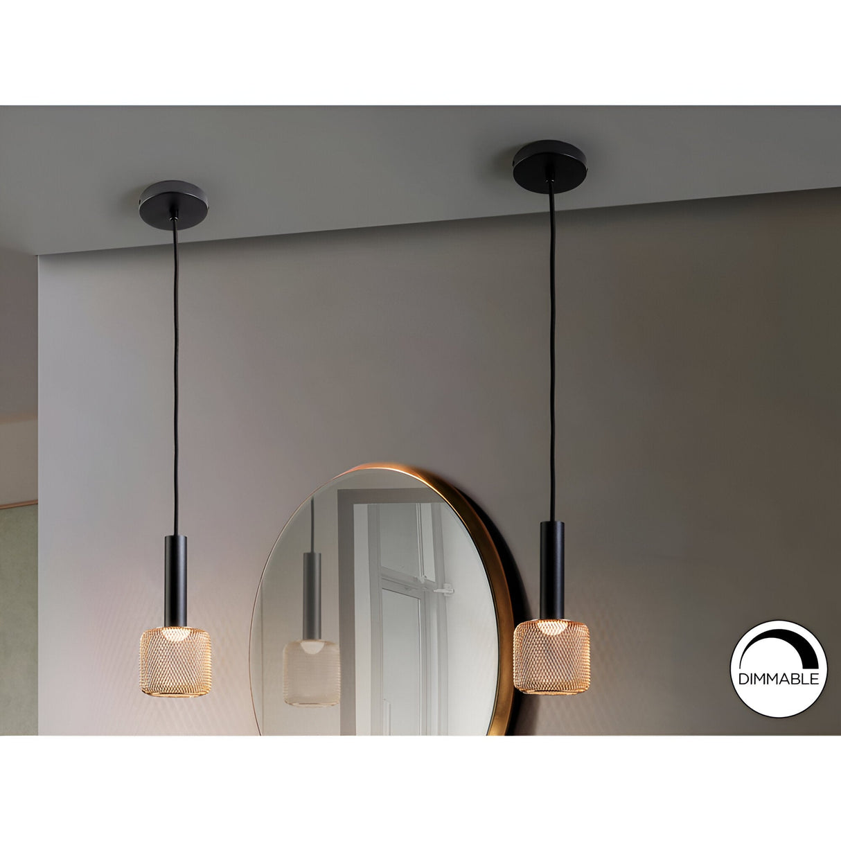 Sincro LED Pendant Light 5W 3000K - Matte Black/Rose Gold