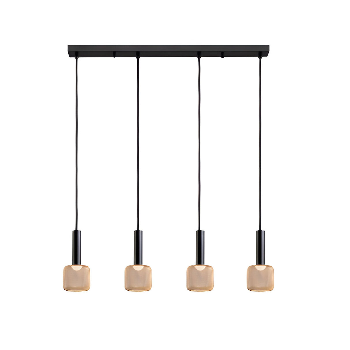 Sincro 4 Light LED Metal Mesh Bar Pendant 5W 3000K - Black/Gold