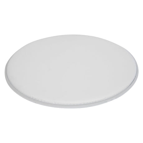 A Chord Drum Head - Coated - 10 Inch, appearing as a round, flat white object against a plain white background, with a smooth and unadorned coated surface that might resemble a circular cushion or pad.