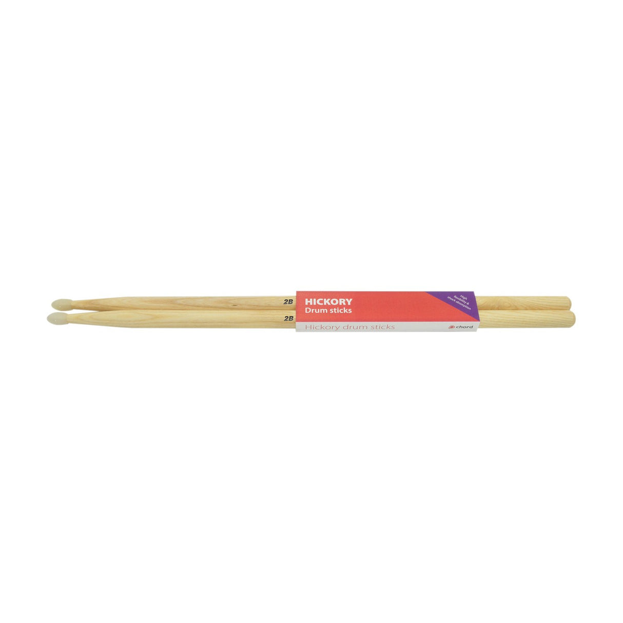 Chord H2BN Hickory 2BN Nylon Tip Drum Sticks (Pair)