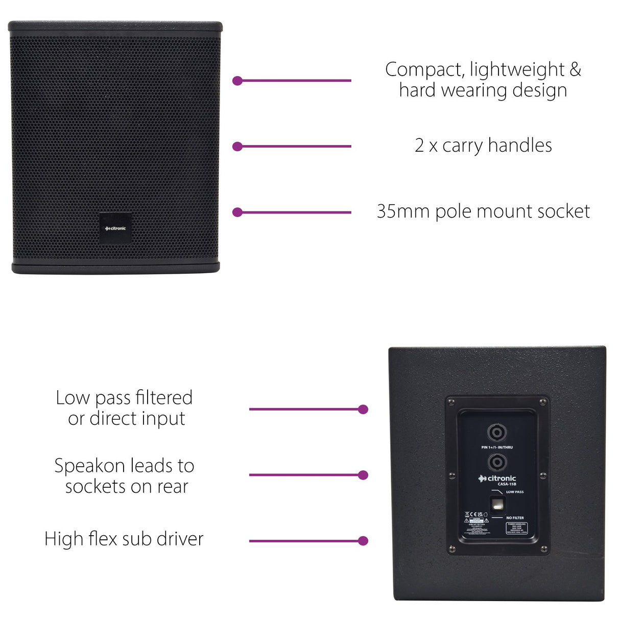 Citronic CASA-15B 15" Passive Subwoofer Cabinet