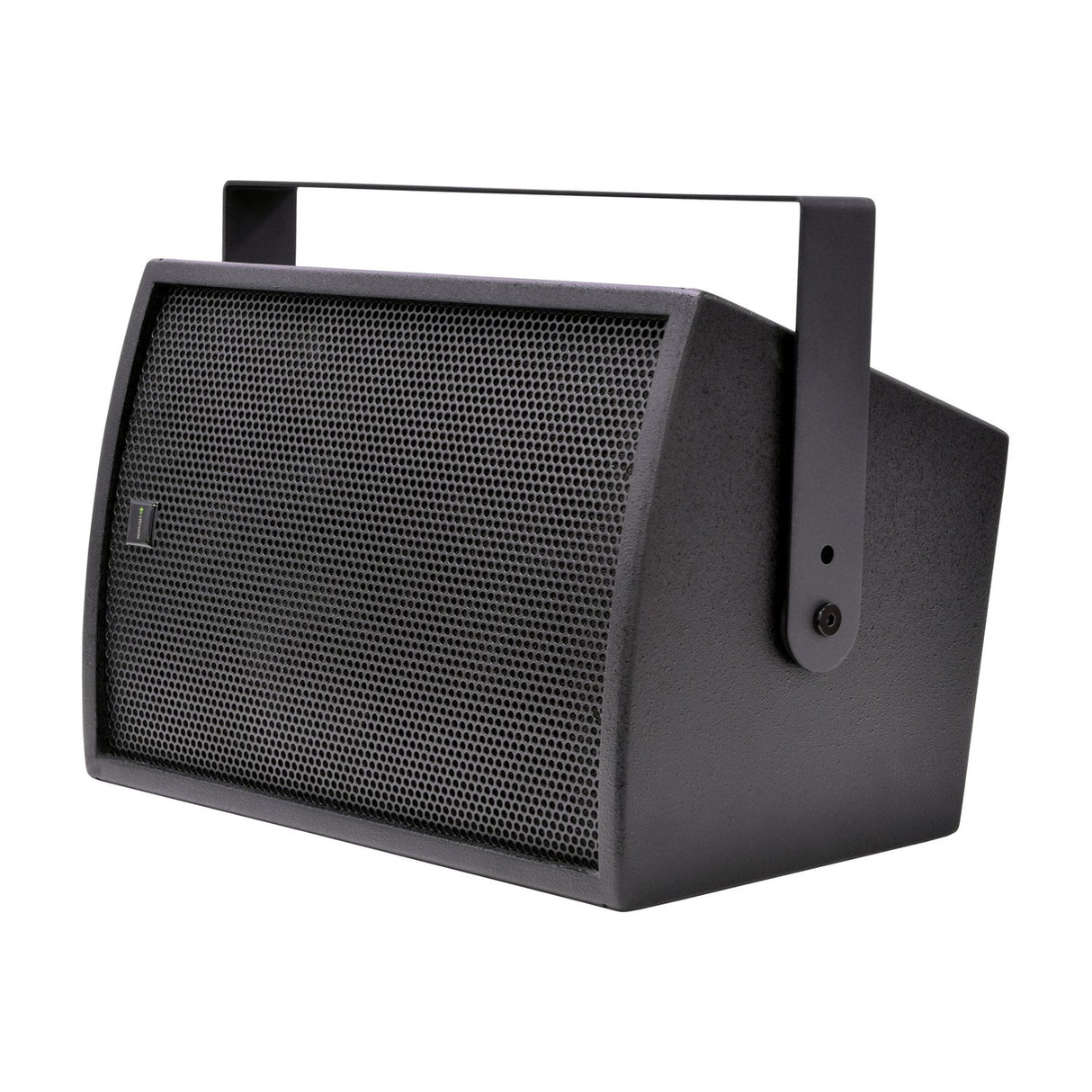 Citronic CS-810B passive installation speaker in matt black with steel mesh grille and U-bracket yoke mount, shown against a plain white background.