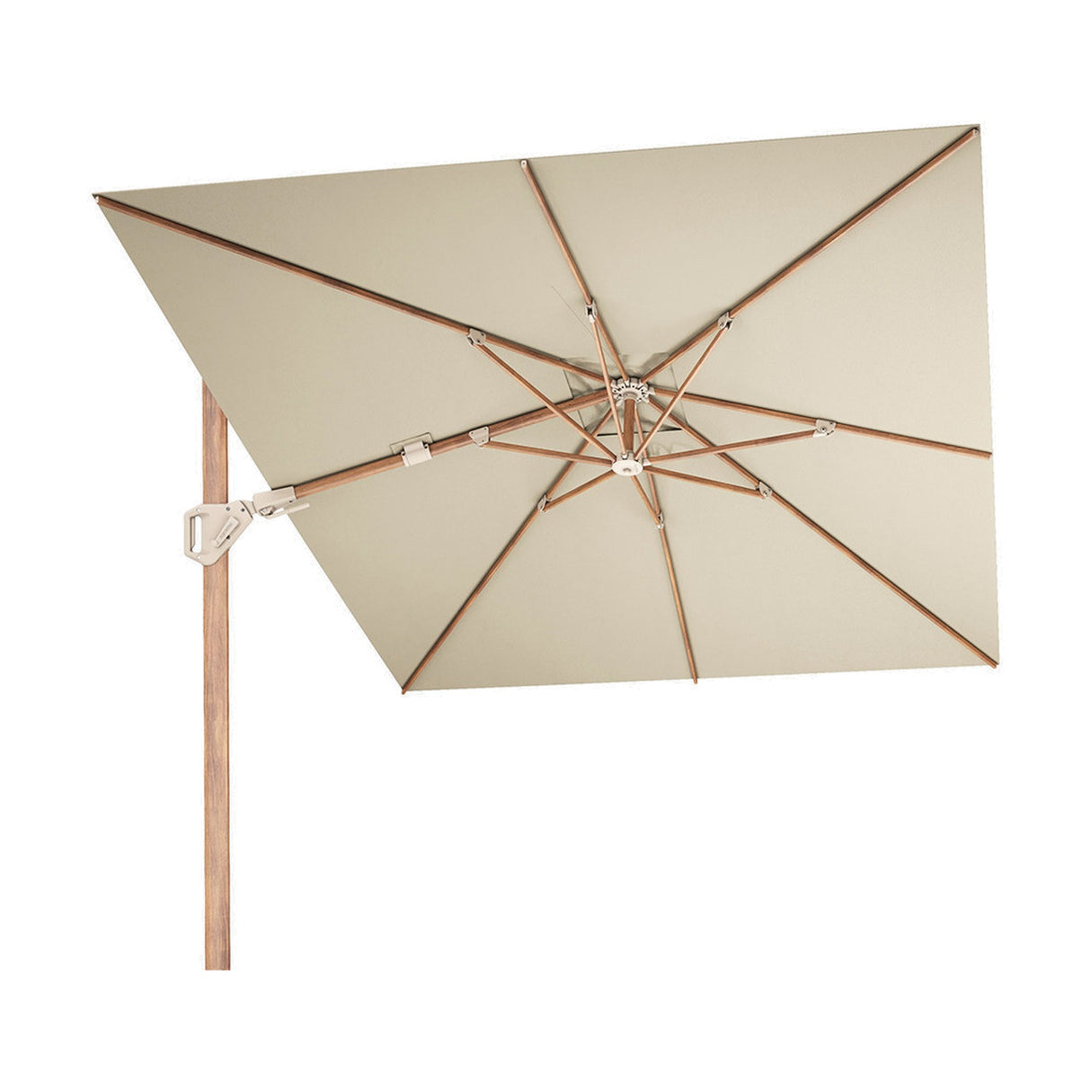 Challenger Teak T2 3.5m Rectangular Champagne Cantilever Parasol