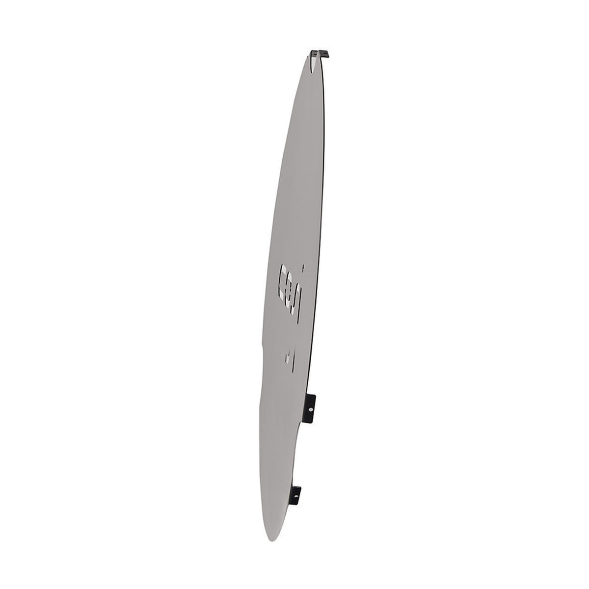 Cosi cover plate for large 52cm fire pit glass set, shown at an angle in grey tinted material with black mounting brackets on a plain white background.