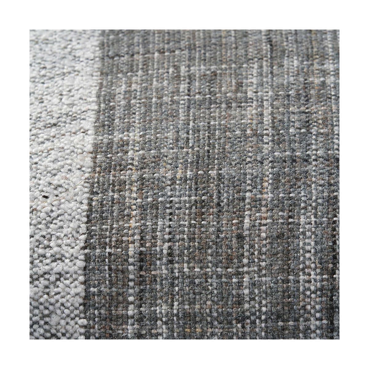 Close-up of woven fabric texture on the Indoor Outdoor Steel Grey & White Stripe Design Scatter Cushion, showing a tonal grey and white striped weave.