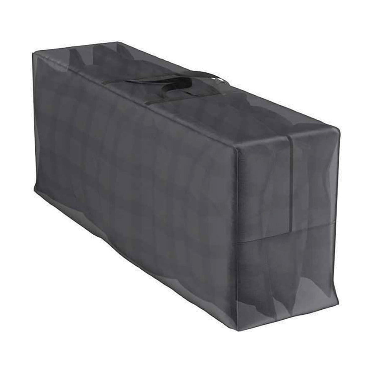 Rectangular cushion storage bag, 125 x 32cm, in anthracite fabric with a carry handle and zip closure, shown on a plain white background.