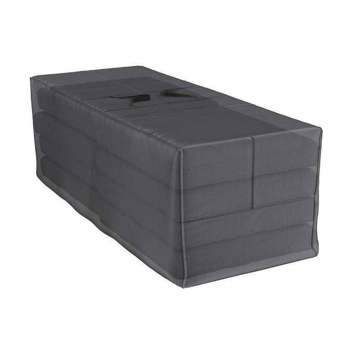 Rectangular cushion storage bag Aerocover in anthracite fabric with reinforced seams and carry handles, shown on a plain white background, 200 x 75cm.