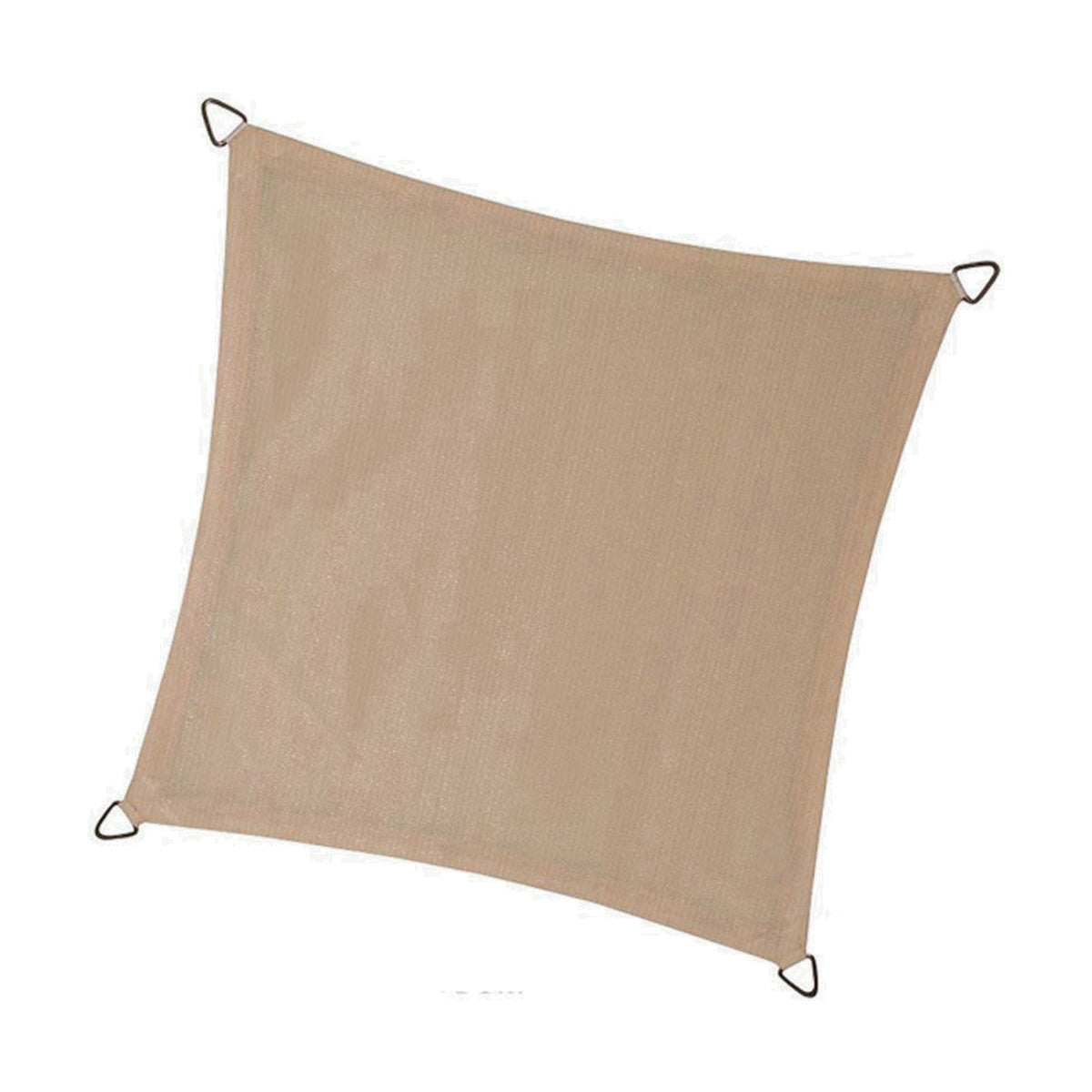 Square shade sail in off-white fabric with reinforced corners and metal fixing rings, shown against a plain white background.
