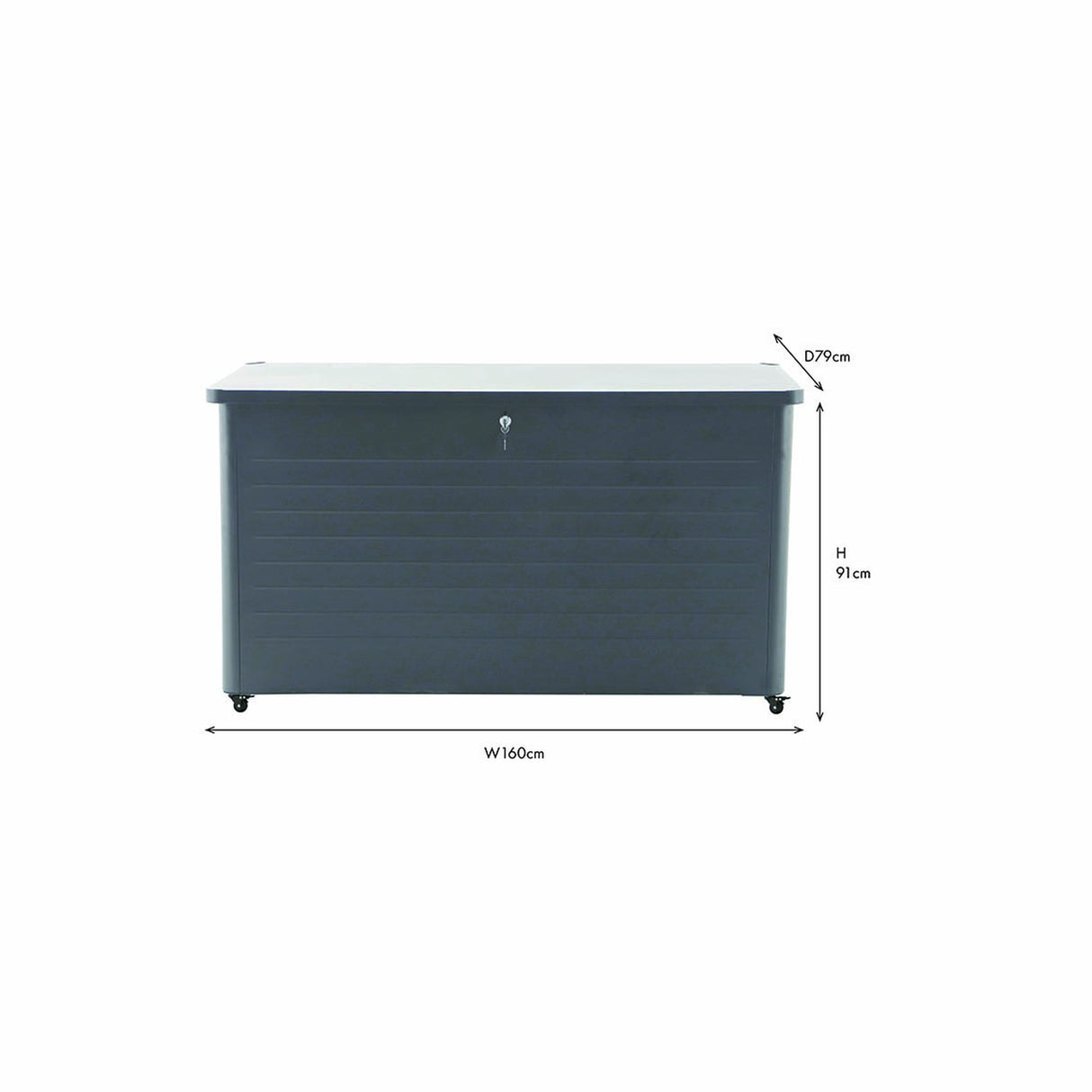 Rhode Island Large Galvanised Steel Cushion Box Anthracite - 91cm