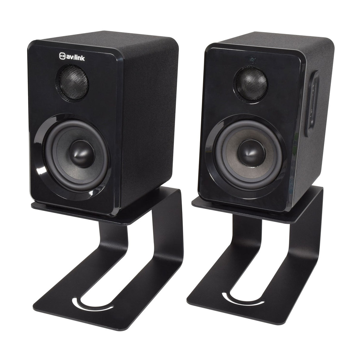 QTX Desktop Speaker Stands, Pair with Foam Pads
