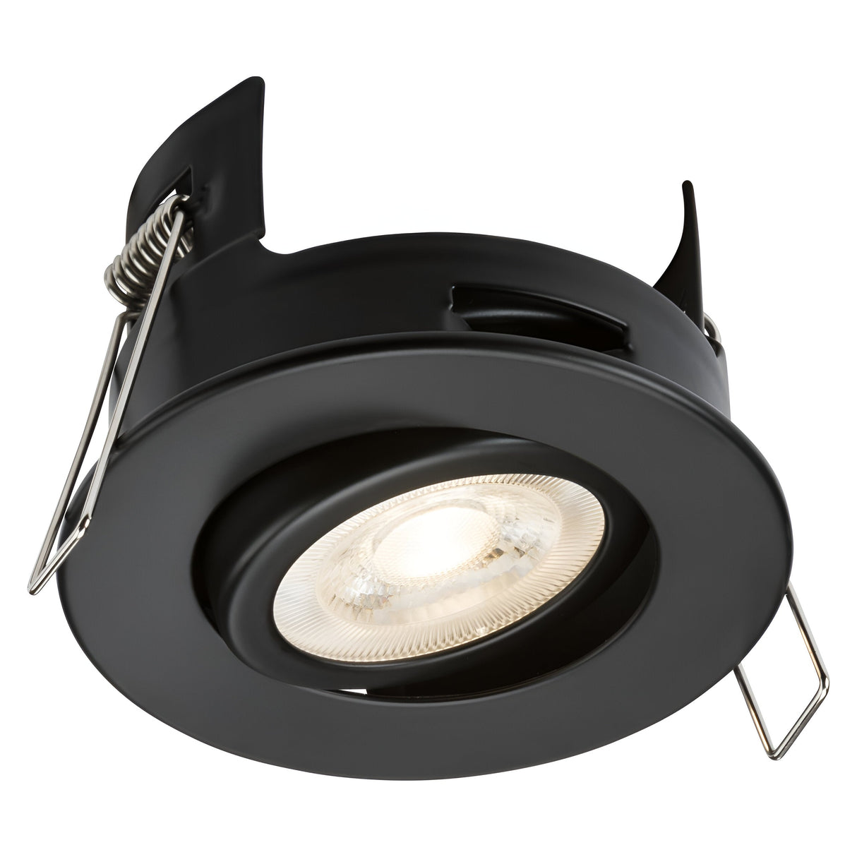 FireNova IP20 Tilt GU10 Fire-rated Open-back Downlight - Matt Black