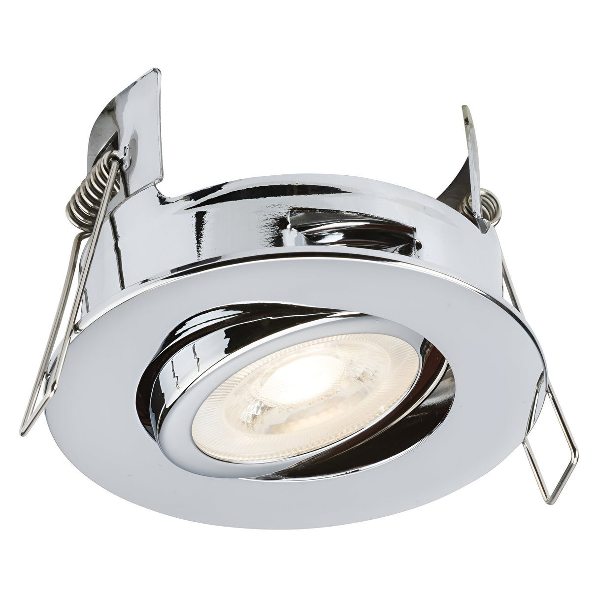 FireNova IP20 Tilt GU10 Fire-rated Open-back Downlight - Polished Chrome