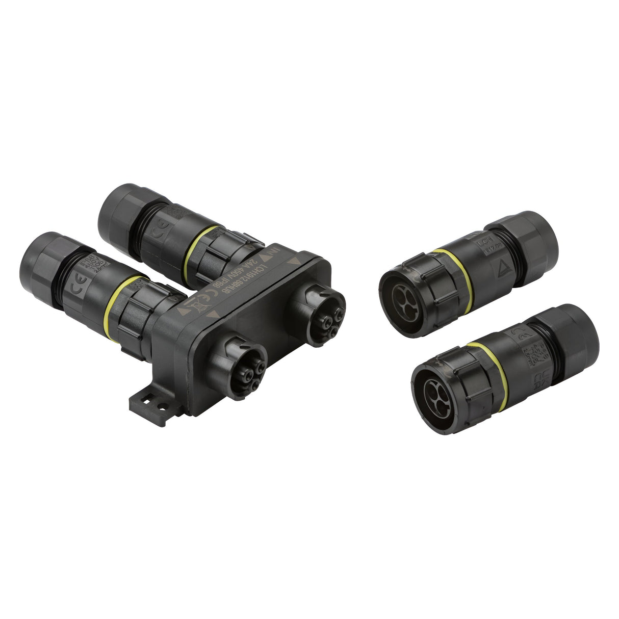 IP68 24A 1 Inlet to 3 Outlets Plug and Socket Type Weatherproof Hub