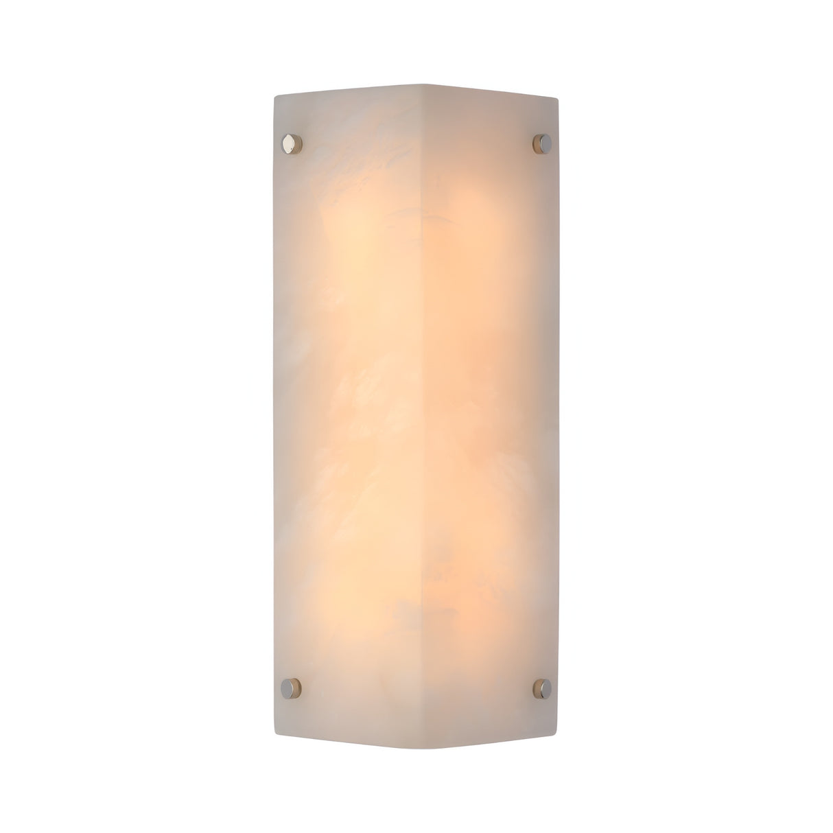 The Auralis 1 Light Alabaster Wall Light in soft white features a modern design with a frosted, subtly curved alabaster shade and four metal mounts, creating a warm, sculptural glow ideal for contemporary spaces.