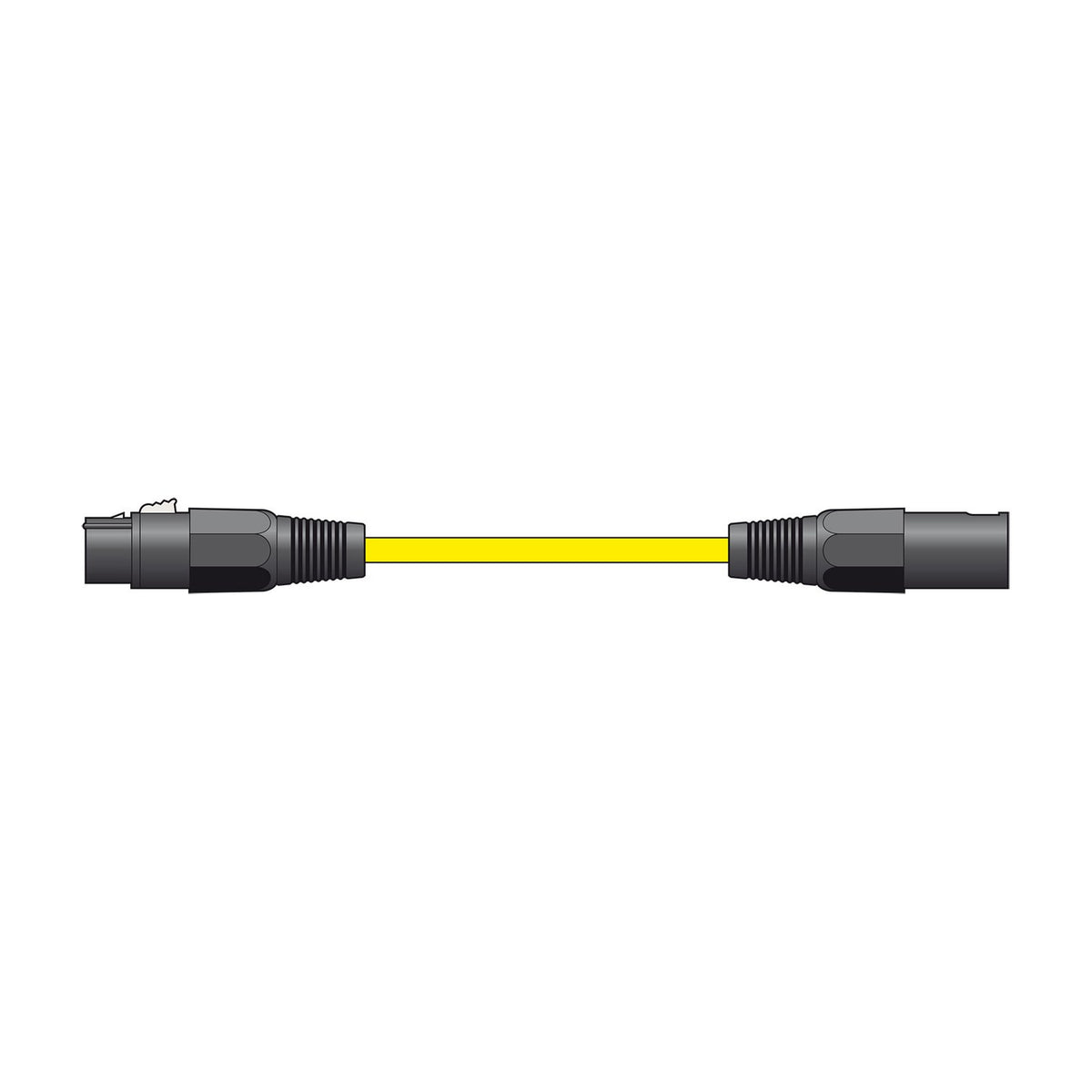 Citronic XF-XM600YW 6m balanced XLR microphone lead in yellow with black die-cast male and female connectors, shown on a plain white background.