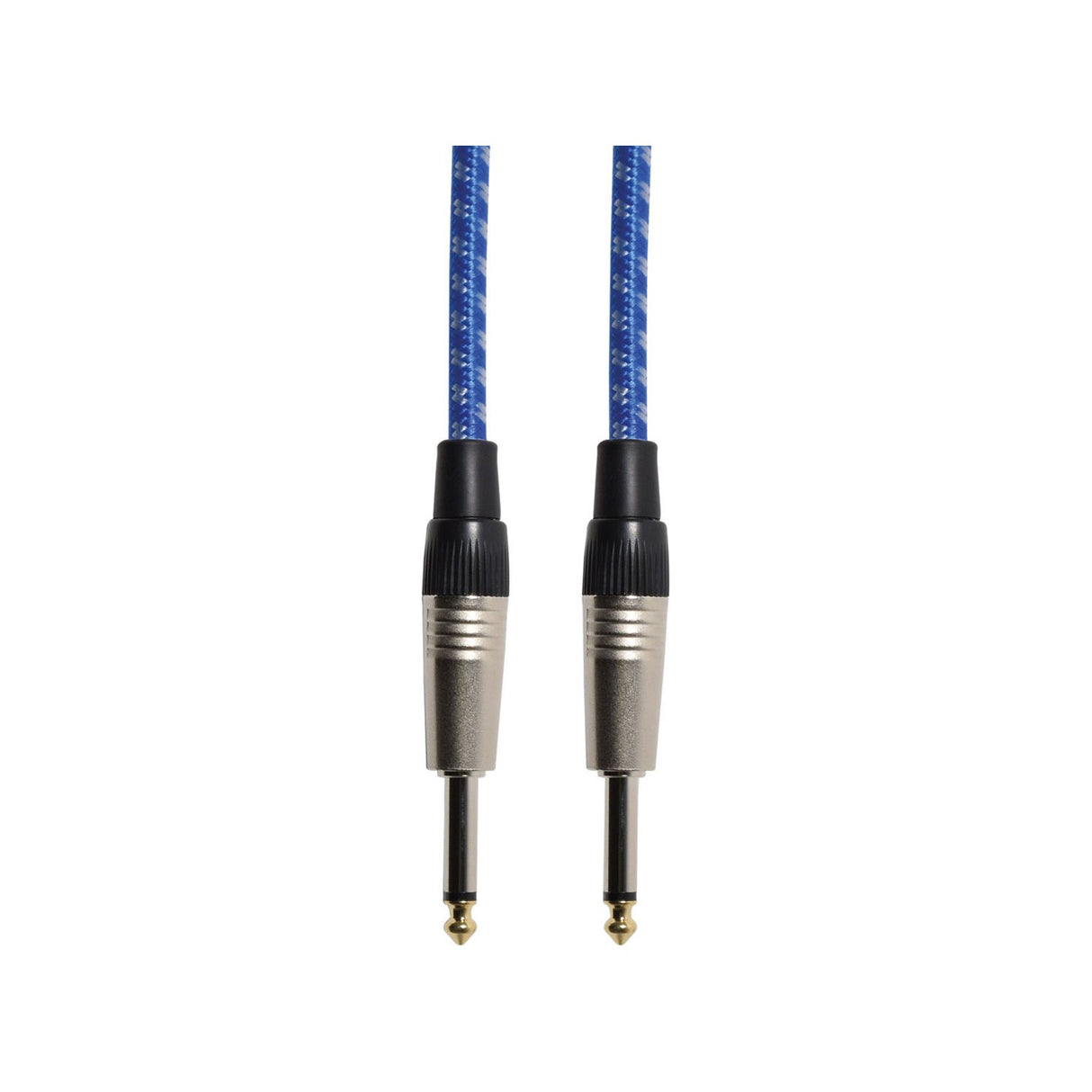 Citronic Braided Guitar Lead 6.3mm Mono Jack 3m Blue/White