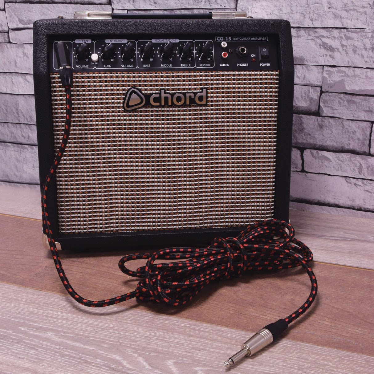 Citronic Retro Braided Guitar Lead 6.3mm Jack Cable 6.0m