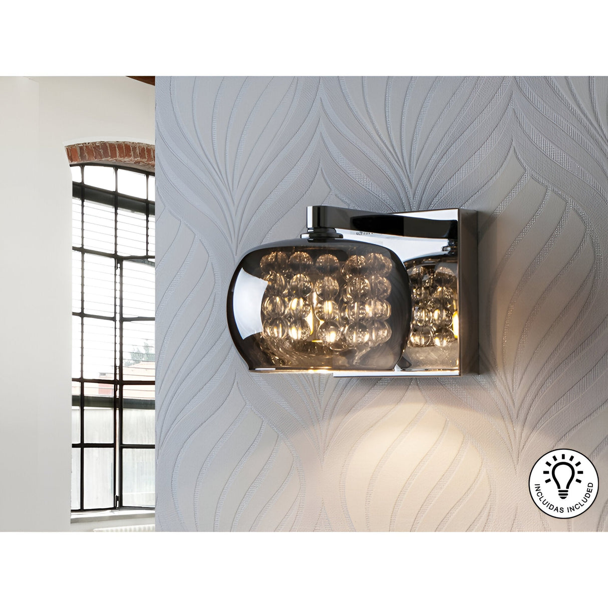 Arian Crystal/Glass Wall Light - Brown