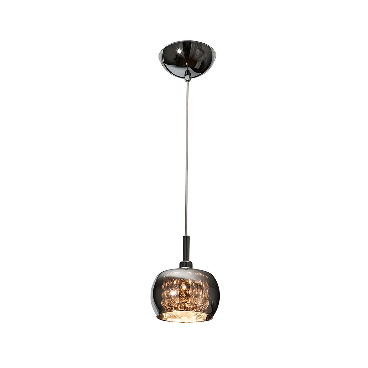 Arian 1 Light Glass/Crystal Pendant - Brown