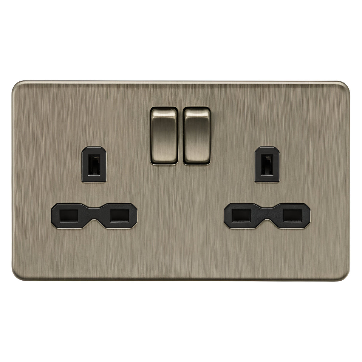 13A 2G DP Switched Socket - Antique Brass