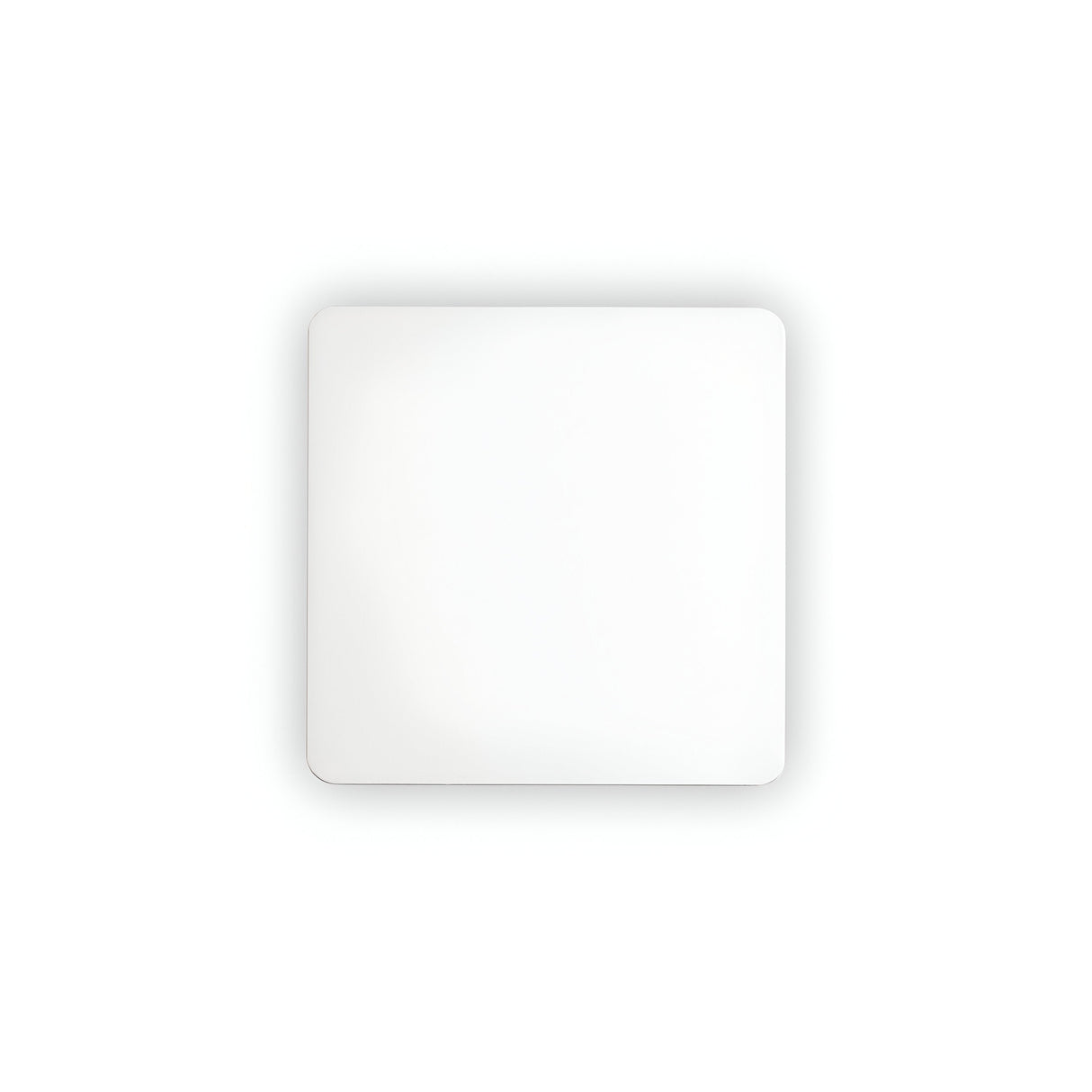 A NovaLite LED Square Ceiling & Wall Light in white, measuring 15cm, is set against a plain light gray background. This fixture showcases a minimalist design and features a smooth, even surface, exemplifying an energy-efficient solution that merges simplicity with functionality.