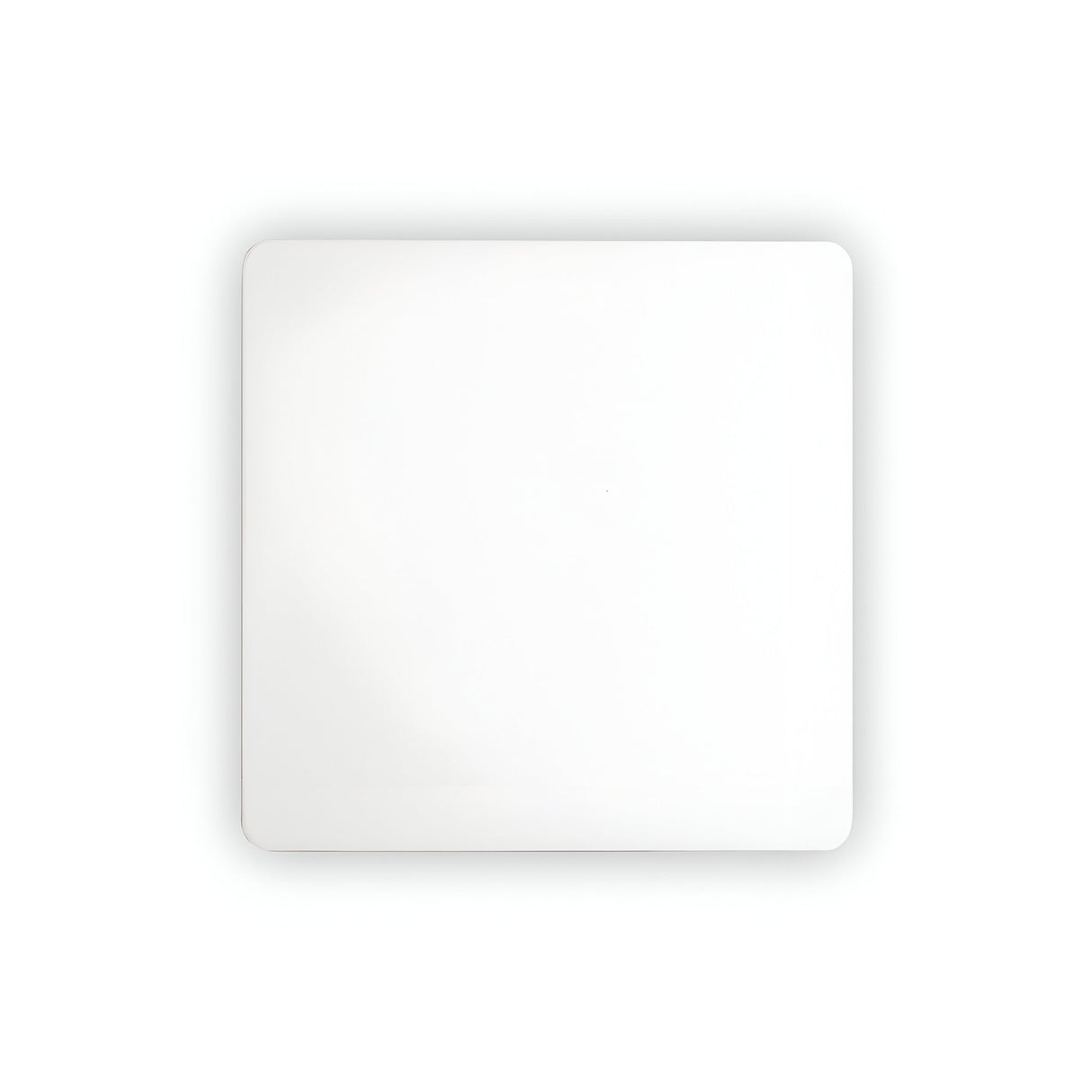 A NovaLite LED Square Ceiling & Wall Light 11W 3000K - White, featuring a blank square design with slightly rounded corners, reminiscent of minimalist design, set against a light gray background.
