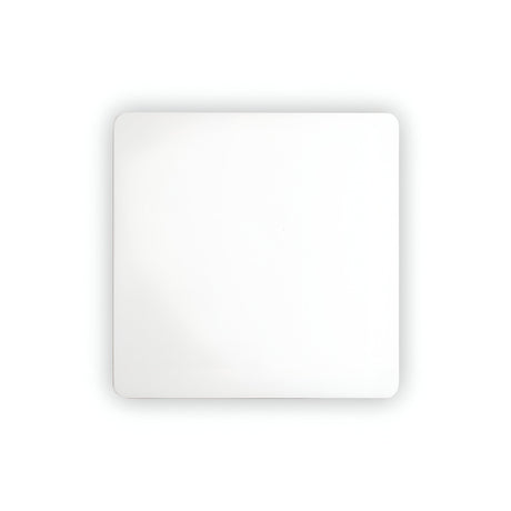 A NovaLite LED Square Ceiling & Wall Light 11W 3000K - White, featuring a blank square design with slightly rounded corners, reminiscent of minimalist design, set against a light gray background.