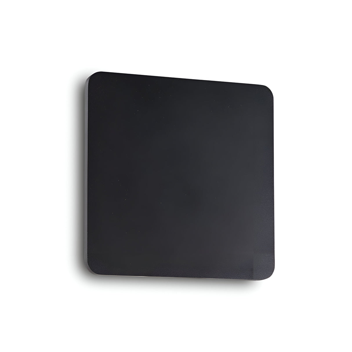 A sleek NovaLite LED Square Ceiling & Wall Light 11W with a black finish and rounded edges is mounted on a white background. Its energy-efficient design includes a smooth, matte surface.