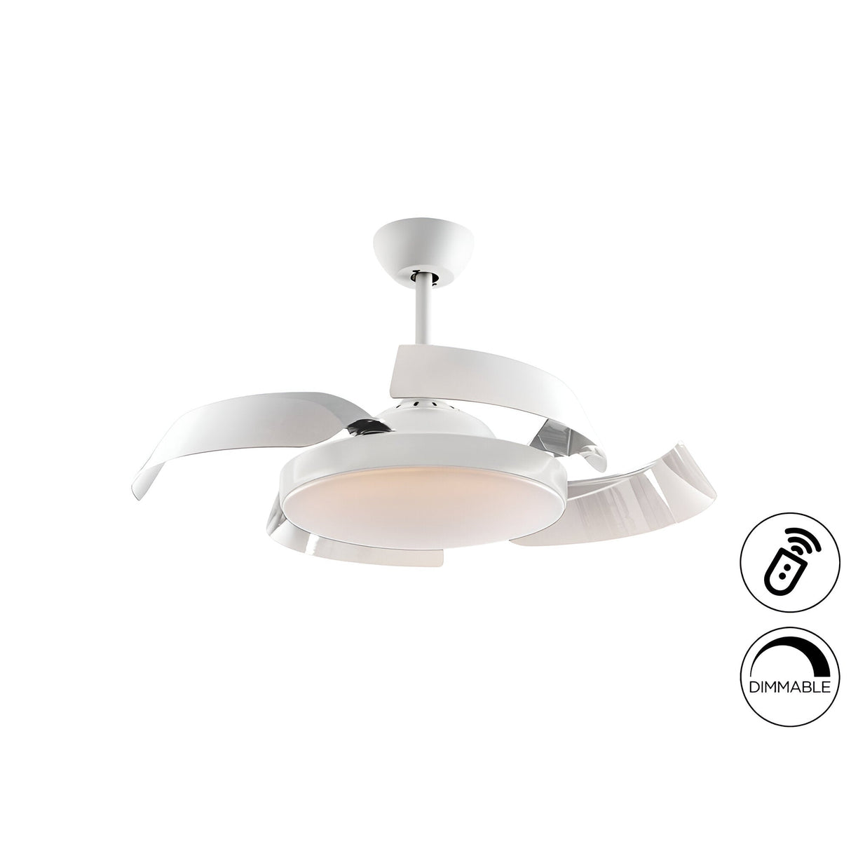 Enzo CCT Dimmable LED Ceiling Fan Light - White