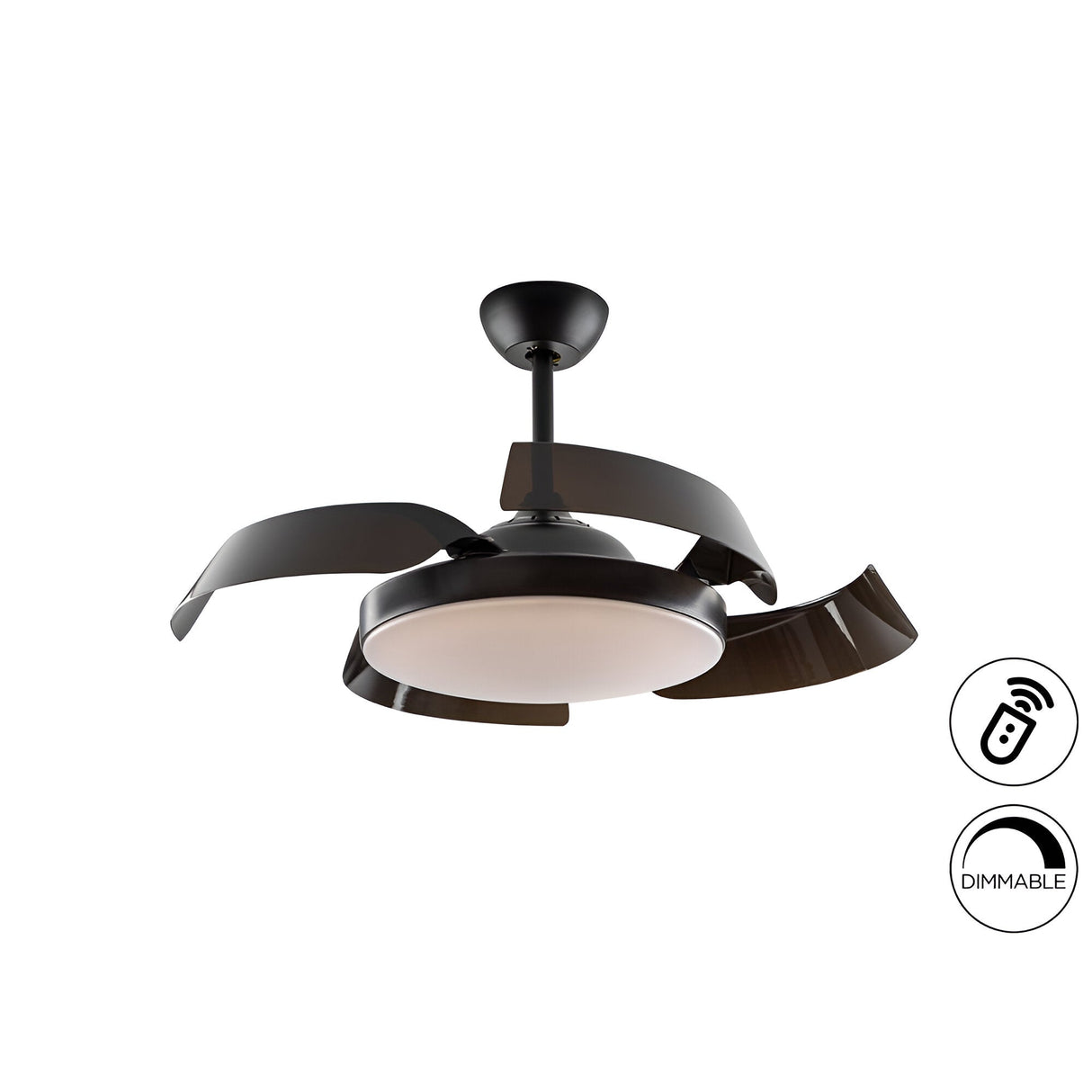 Enzo CCT Dimmable LED Ceiling Fan Light - Black