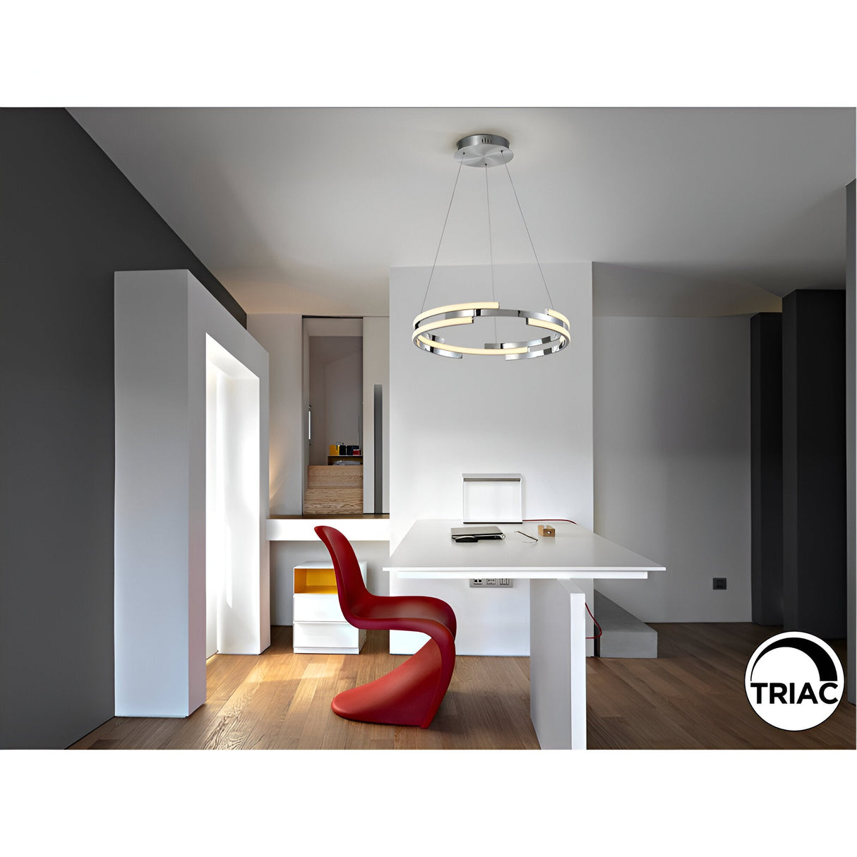 Ciclos Dimmable LED Circular Suspension Light 52W 3000K - Chrome