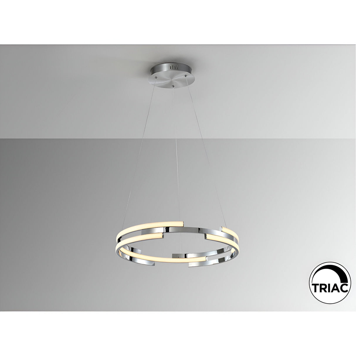 Ciclos Dimmable LED Circular Suspension Light 52W 3000K - Chrome