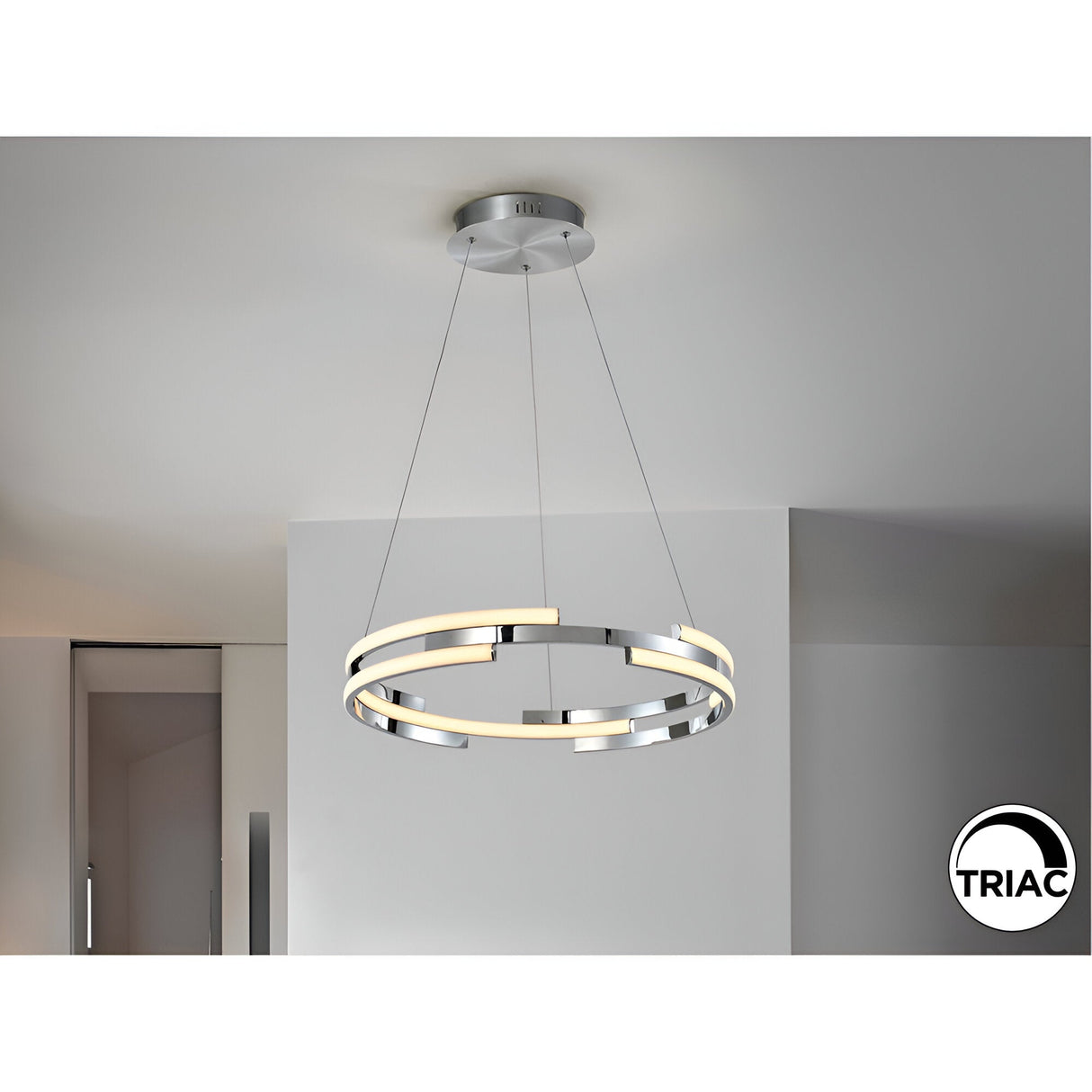 Ciclos Dimmable LED Circular Suspension Light 52W 3000K - Chrome