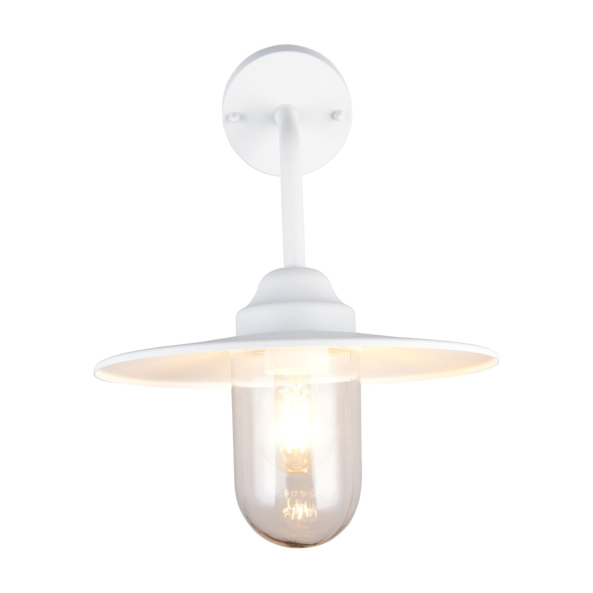 Brenta Glass Outdoor Wall Light – Matt White